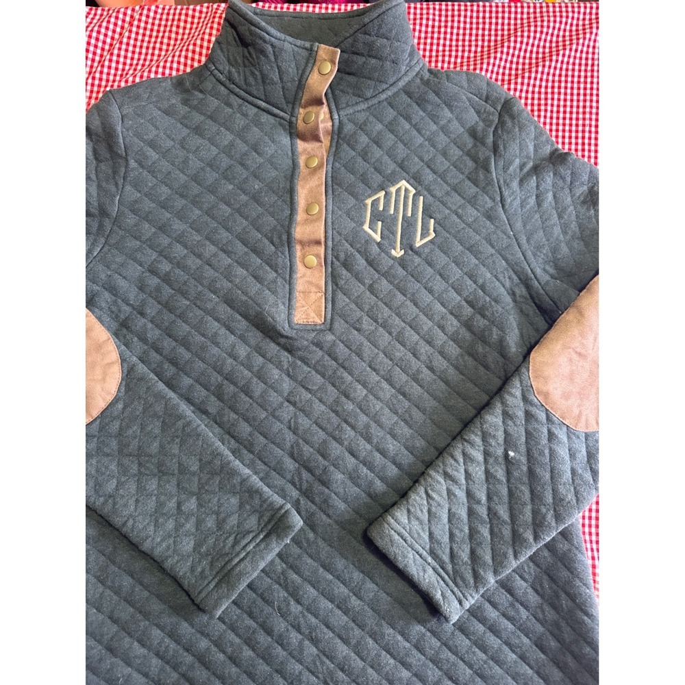 MarleyLilly Quilted Pullover Sweatshirt CTL Monogram Size‎ S